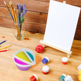 Split Cup For Paint Pouring Fluid Art Silicone Split Cup Resin Pouring Painting Tools Diy Making Drawing Accessories Reusable Split Cup With Dividers (4 Channels)