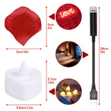 Romantic Decorations For Special Occasions - 2000Pcs Artificial Rose Petals & 24Pcs Led Candles, Star Night Light For Bedroom Hotel Decor, Date Night Ideas, Anniversary