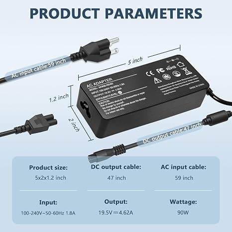 90W Universal Laptop Charger AC Power Adapter with 16 Tips for HP Dell Acer Asus Toshiba