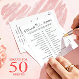 Bridal Shower Games-Would She Rather,Wedding Shower Games,50 Cards,Thick Paper,Minimalist