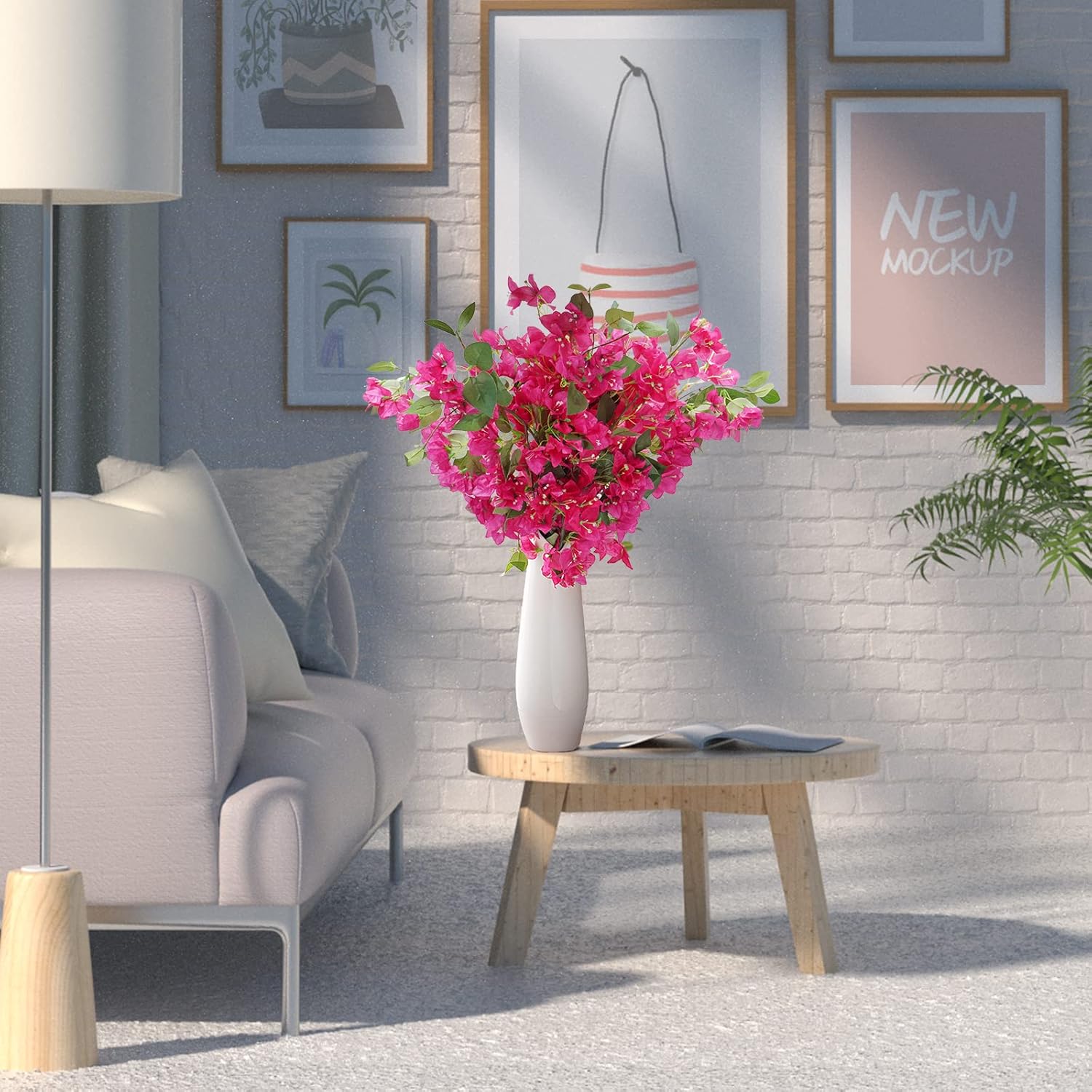 10 Pcs Artificial Flowers Silk Bougainvillea Branches Faux Artificial Bougainvillea Floral Stems 31" Long Plant Branches For Wedding Centerpieces Home Office Decoration Table Runner