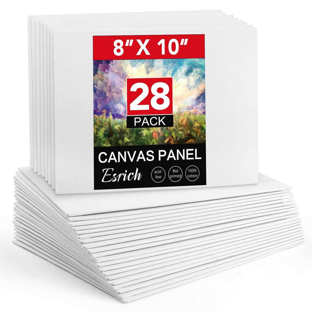 Canvas Boards For Painting 8X10In,28 Pack Bulk Canvases For Painting - Cotton Canvas Panels For Oil, Acrylic & Watercolor Painting.