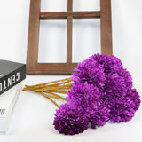 12 Pcs Artificial Flowers Purple Faux Ball Chrysanthemum Bouquet Flowers Wedding Bouquet For Home Garden Party Wedding Decoration