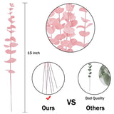 36 Pcs Pink Eucalyptus Stems Artificial Leaves Faux Eucalyptus Stems Branches 15 Inch For Wedding Bouquet Home Deco