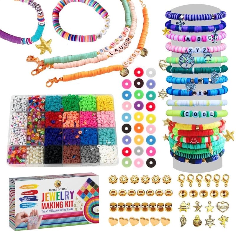 Bracelet Making Kit Necklace Clay Beads Friendship Jewelry Letter Arts & Craft