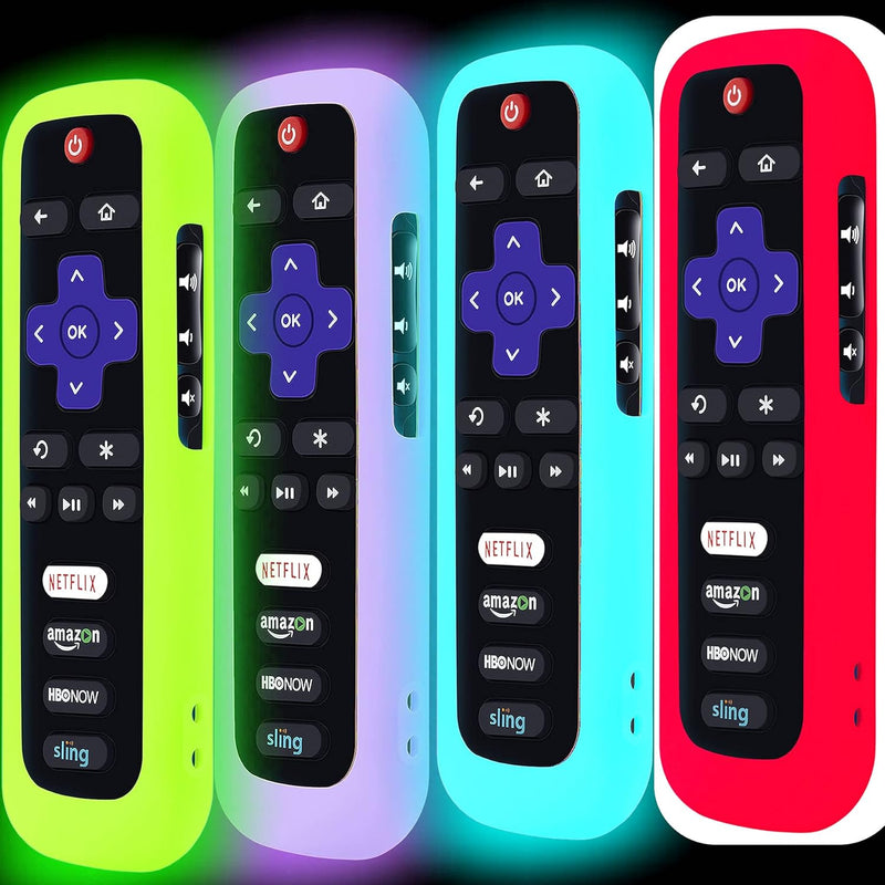 4 Pack Remote Case For Roku, Battery Cover For Tcl Roku Smart Tv Steaming Stic