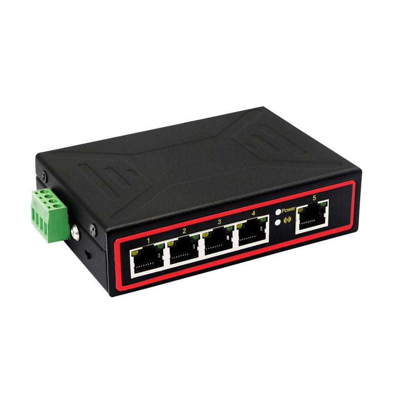 Industrial 5 Port Ethernet Switch Din-Rail, 10/100M Network Switch Support Iee