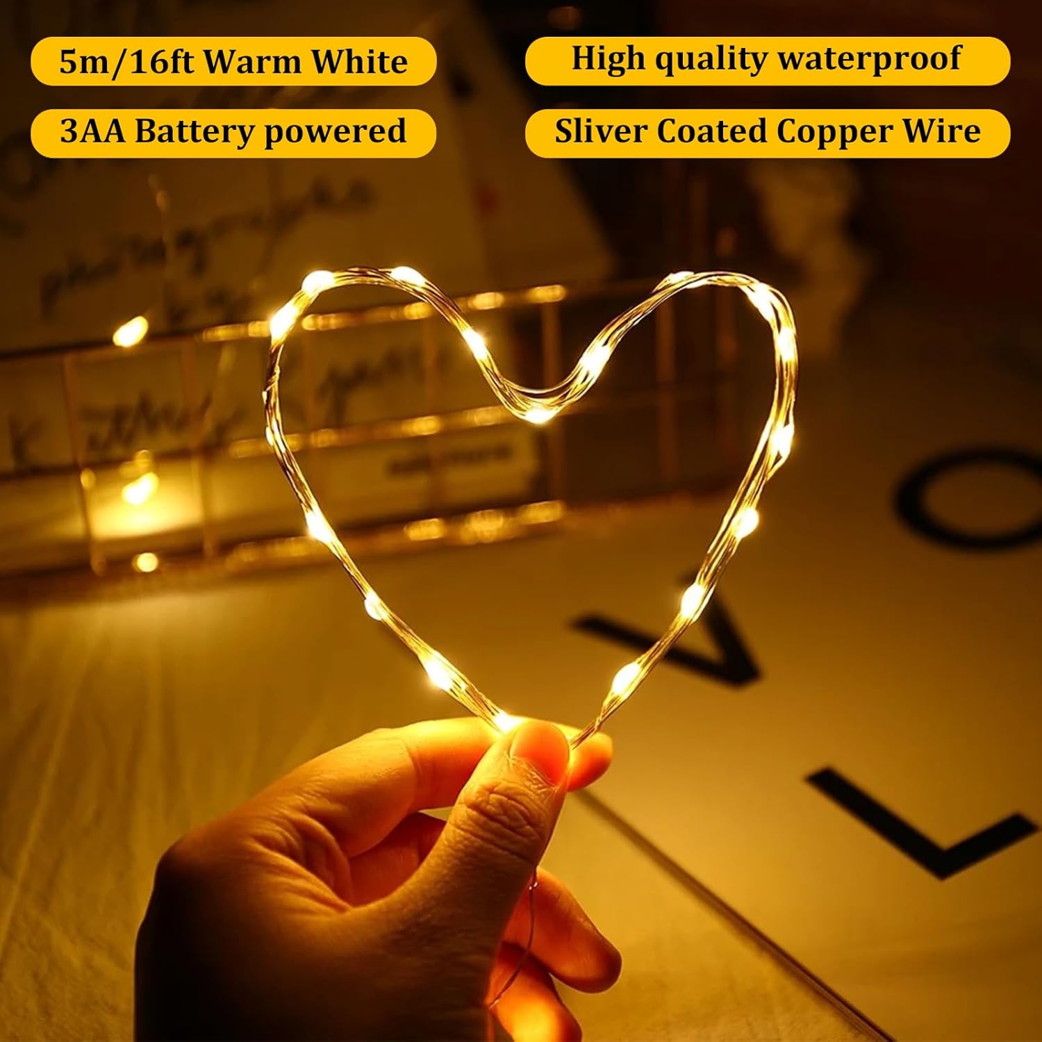 Timer Led String Lights,1 Pack Mini Battery Powered Silver Wire Starry Fairy Light,Battery Operated Micro Lights For Bed