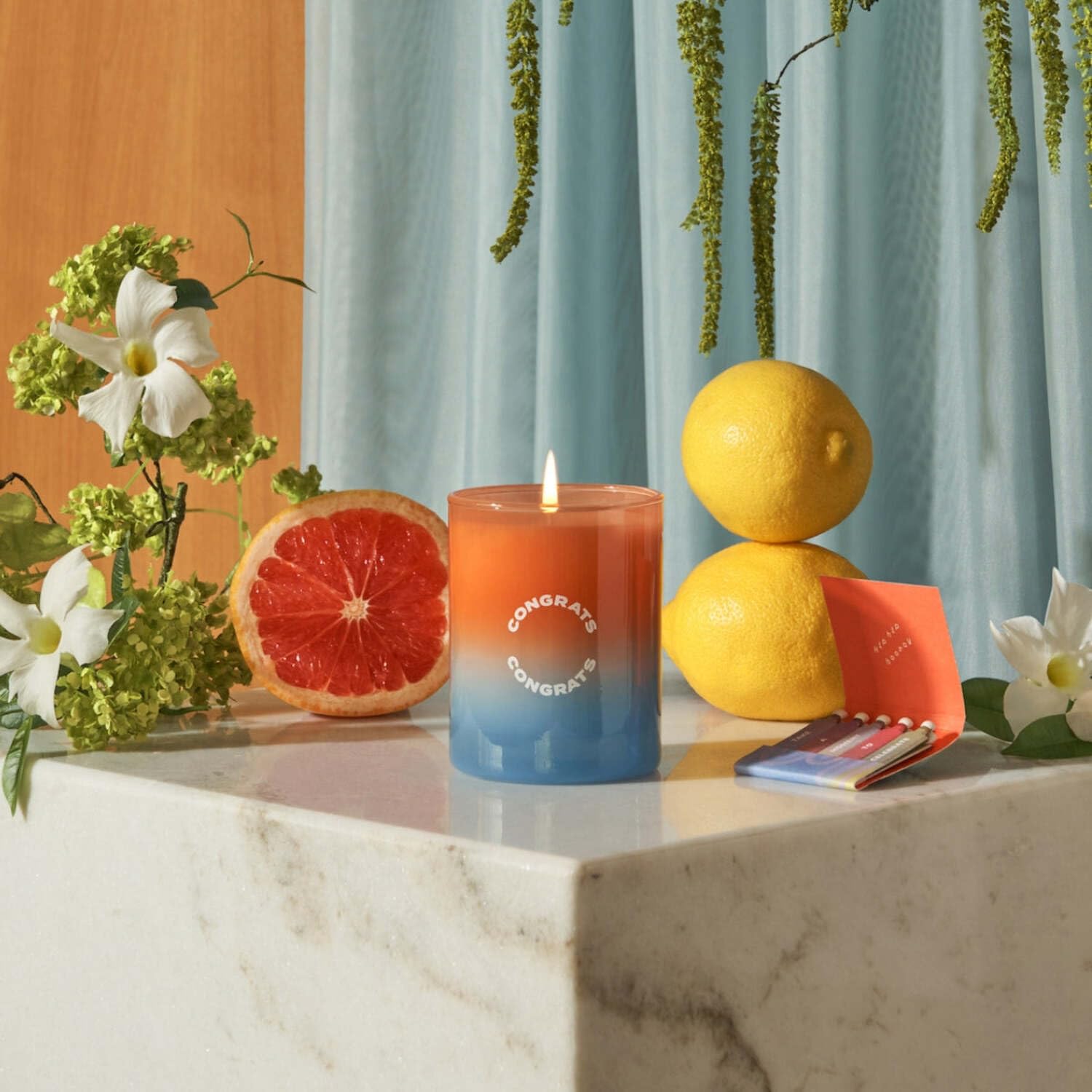 Congrats Scented Candle - Luxury Jar Candle For Home Decor, Long Lasting Soy Wax Blend, Clean Ingredients, Grapefruit & Neroli, 50 Hour Burn Time, 7.5 Oz