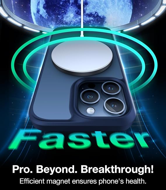 Magnetic Shockproof iPhone 15 Pro Case Protective Translucent Slim MagSafe Compatible Guardian Cover