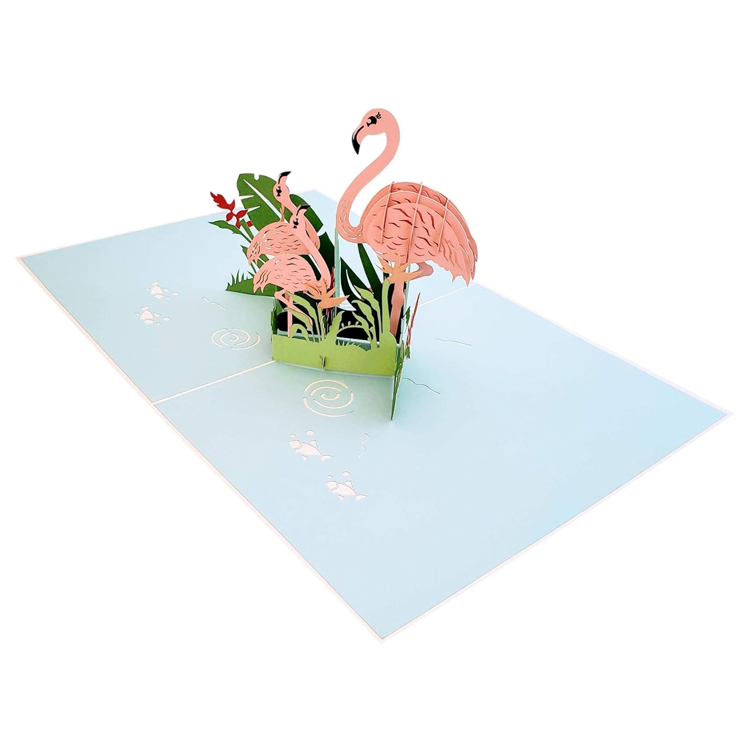 Flamingo Pop Up Greeting Card – 3D Tropical Flamingos, Elegant Nature Romantic Gift, Birthday, Anniversary, Friendship, Mother’S Day, Women, Travel Lovers, 6” X 8”