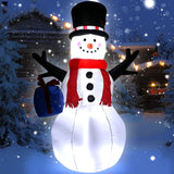Christmas Inflatable Snowman Decoration,4 Feet Blow Up Snowman With Hat Red Scarf Outdoor Decor Built-In Led Lights,Perf