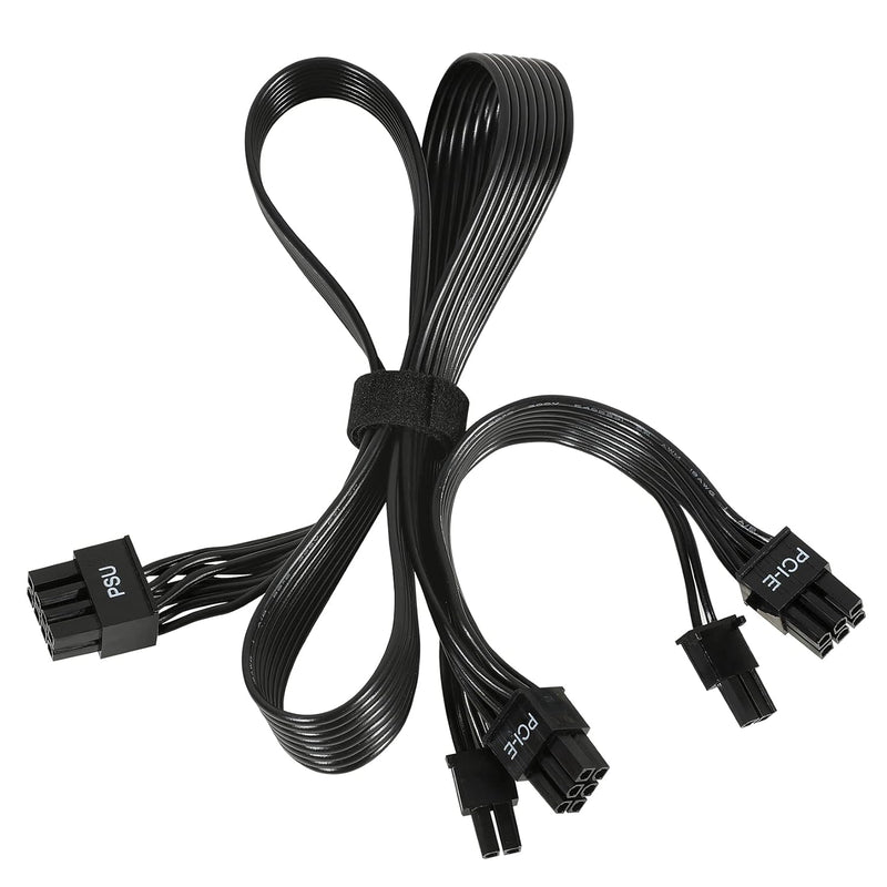 Pcie Cable For Evga, 65Cm Male To Male 8 Pin To Dual 6+2 Pin Gpu Power Cable F