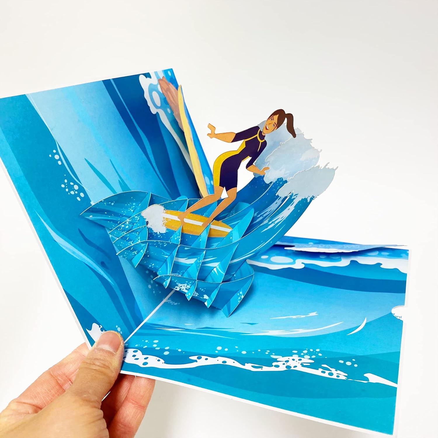 Surfer Pop Up Birthday Card (Girl) - Surfing, Ocean, Happy Birthday, Just Because, Special Days, Retirement, Graduation, Friendship,Anniversary Card, Unique Gifts For Girlfriend, Wife, Lady, Women |