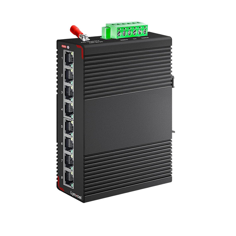 8-Port Gigabit Industrial Ethernet Switch, 10/100/1000Mbps Unmanaged Din-Rail