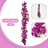 Purple Bougainvillea Artificial Flowers Garland 5.9Ft Bloom Faux Bougainvillea Artificial Vine Flowers For Centerpieces Table Runner Wedding Arch Wall Decorations (Purple)