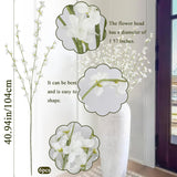 6 Pcs Artificial Forsythia Branches Fake Wildflowers White 41" Silk Flowers With Long Stems Faux Spring Flowers For Tall Vase Indoor Home Decor Dining Table Centerpieces Party Wedding Outdoor