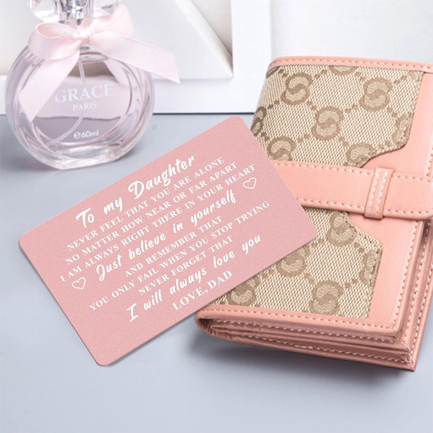 To My Daughter Gifts Wallet & Card From Dad, I Love You Daughter - Wedding Day, Valentine'S Day & Birthday