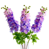 3Pcs Purple Delphinium Artificial Flower 31.5'' Long Stem Fake Larkspur Lifelike Real Touch Delphinium Latex Flower For Tall Vase Home Table Decor Wedding Flower Arrangement Decoration