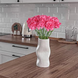 Pink Carnations Artificial Flowers 15Pcs Carnations Flowers Silk Flowers 21.25In Fake Flowers For Wedding Home Table Centerpieces Floral Arrangements(Hot Pink)