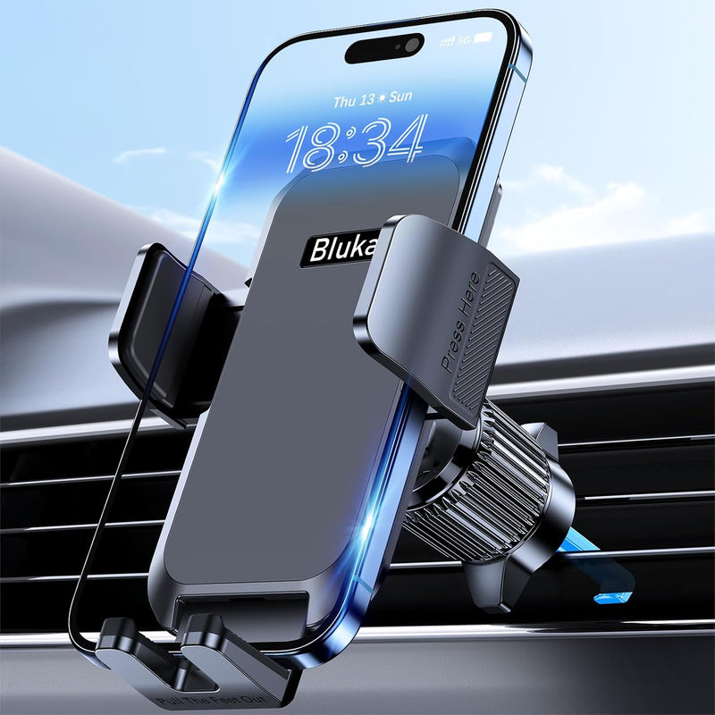 Super Stable Air Vent Phone Mount, 360° Rotation with Metal Hook for All Phones