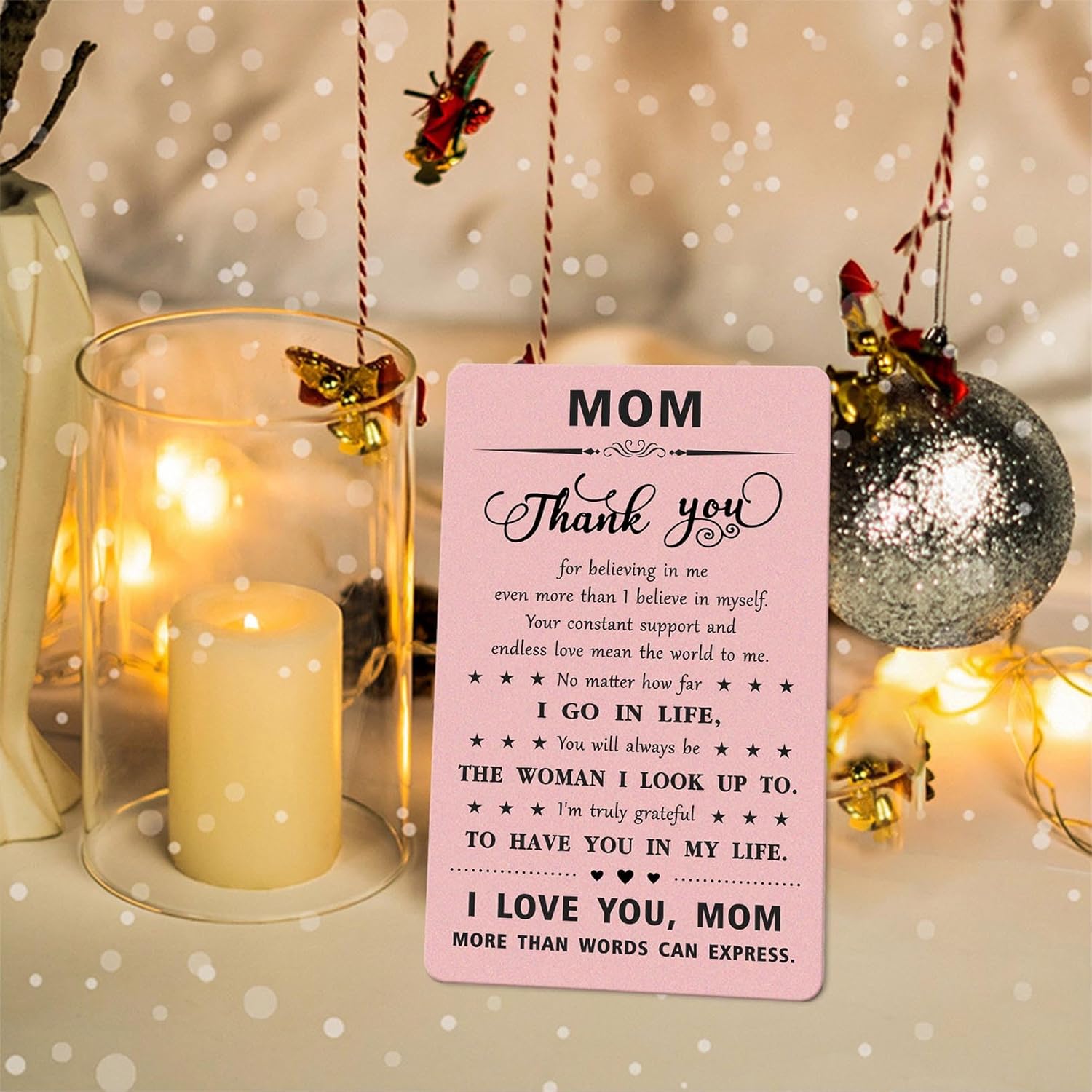 Gifts For Mom - Engraved Metal Mom Card - Mom'S Birthday Christmas Mothers Day Keepsake Gift From Daughter Son