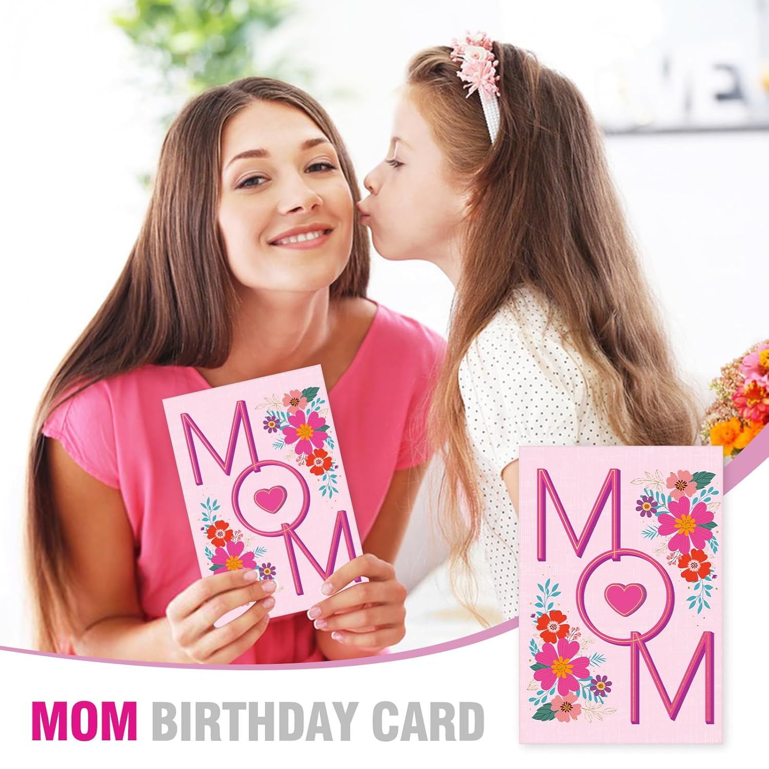 Mom Birthday Card - Large 5.5X8 Inch Birthday Card For Mother With Gold Foil - Heartfelt Happy Birthday Card Mom From Daughter, Son Or Us, Includes Red Envelope