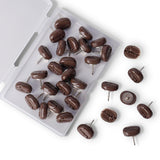 30 Pcs Coffee Bean Push Pins Tacks For Bulletin Boards, Cork Boards, Wall Maps, Photos Wall– Cute Decorative Office Organisation, School Supplies, Home Decor, Christmas Decoration