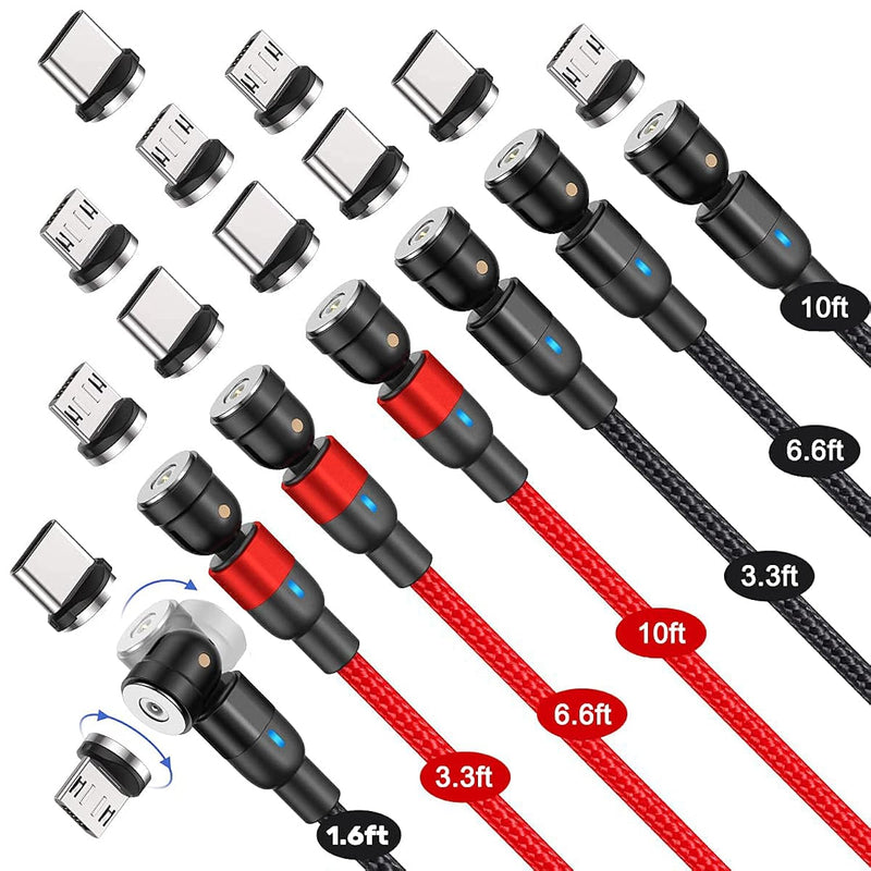 540° Rotation Magnetic Charging Cable (7-Pack, 1.6Ft/3.3Ft/3.3Ft/6.6Ft/6.6Ft/1