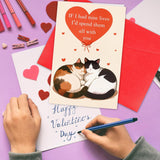 Cats Valentines Day Card Funny Cat Valentines Day Gifts For Him Her Lovely Birthday Card With Red Sprinkle Gold Envelope For Wife Husband Girlfriend Boyfriend