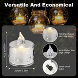 Led Flameless Candles, 24Pcs Crystal Led Tea Lights Battery Operated For Christmas Romantic Night Wedding Anniversary Table Party Decoration
