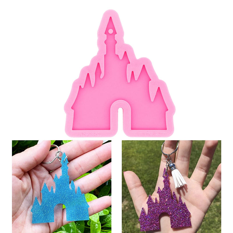 Castle Shape Shiny Glossy Silicone Molds For Diy Keychain Necklace Pen