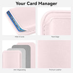 Magnetic MagSafe Leather Wallet for iPhone 15/14/13/12 - RFID, Light Pink