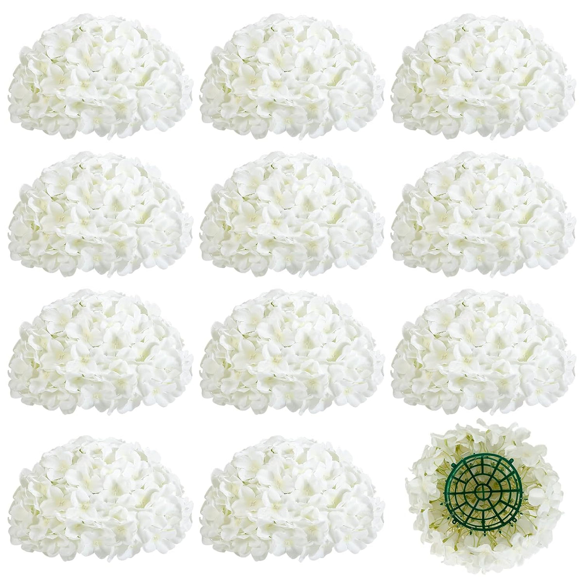 12Pcs Flower Balls For Centerpieces, White Hydrangea Wedding Flower Balls For Centerpieces, Faux Hydrangeas Floral Arrangements Bouquet For Table, Home, Wedding Decoration