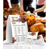 What'S Your Turkey Name Game, Thanksgiving Party Games Favors, 1 Sign And 50 Name Tag Stickers -Jj031