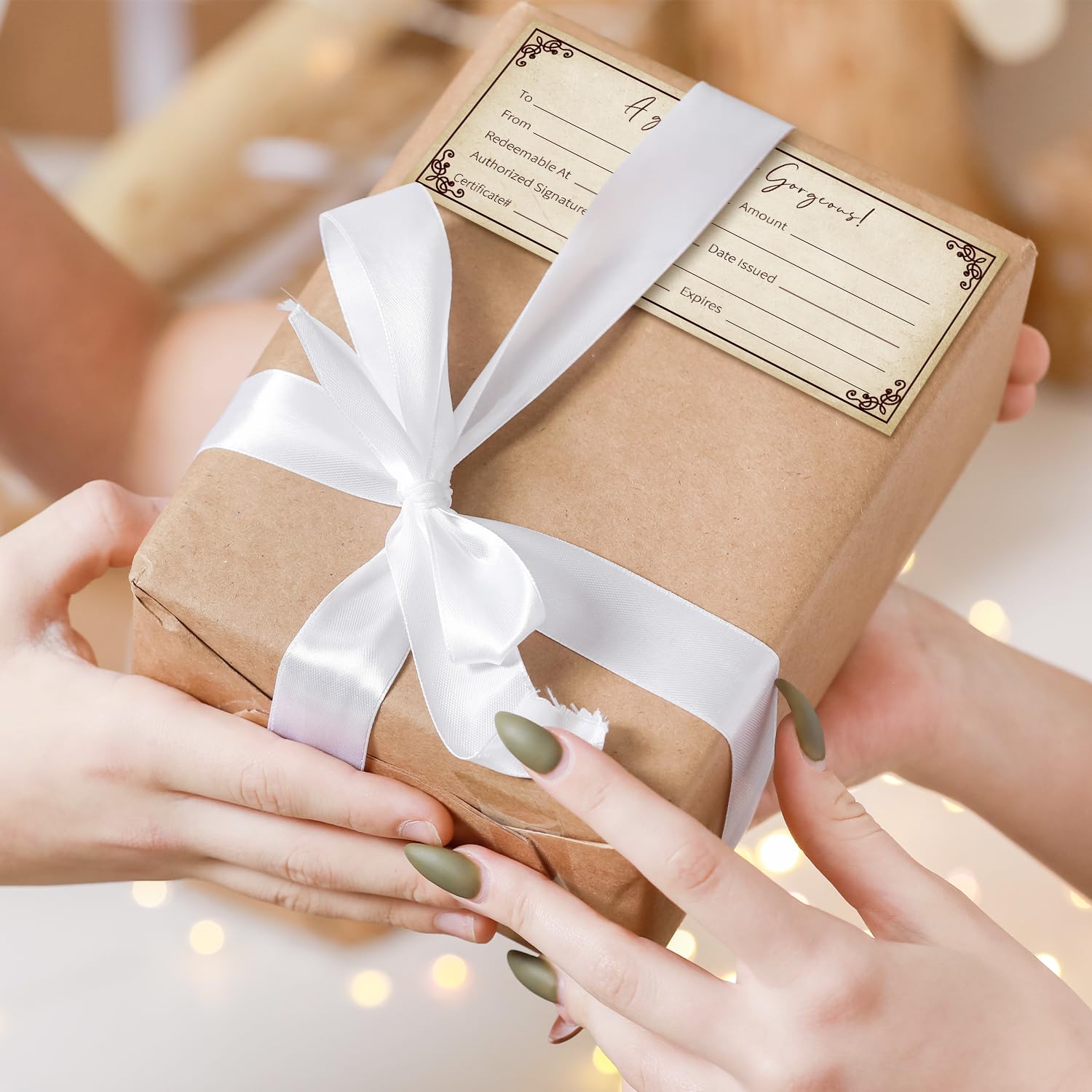 Vintage Gift Certificates For Business, For Spa Salon Restaurants Wedding Bridal Customer Custom Client Vouchers Coupon Birthday Christmas, 25 Pcs Blank Gift Cards -004