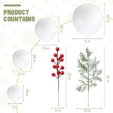 135 Pcs Christmas Balloon Garland Arch Kit White Balloons With Artificial Snowy Pine Branches And Red Berries Stems For Christmas Party Decorations New Year Holiday Party Supplies