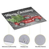 Farm Rustic Vintage Retro Old Merry Christmas Red Truck Drying Mat 16X18 Inch For Kitchen Counter Drying Mats Dish For Kitchen Counter Easy Clean Kitchen
