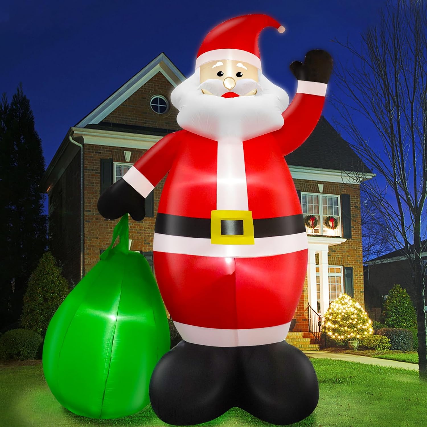 14 Feet Giant Christmas Inflatable Decorations Outdoor Santa Claus With Gift Bag Led Lighted Blow Up Yard Decor For Lawn