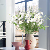 White Delphinium Artificial Flowers 7Pcs Delphiniums Silk Artificial Flowers With Clematis Leaves Long Stem Fake Flowers For Tall Vase Wedding Centerpieces Home Decor(White)