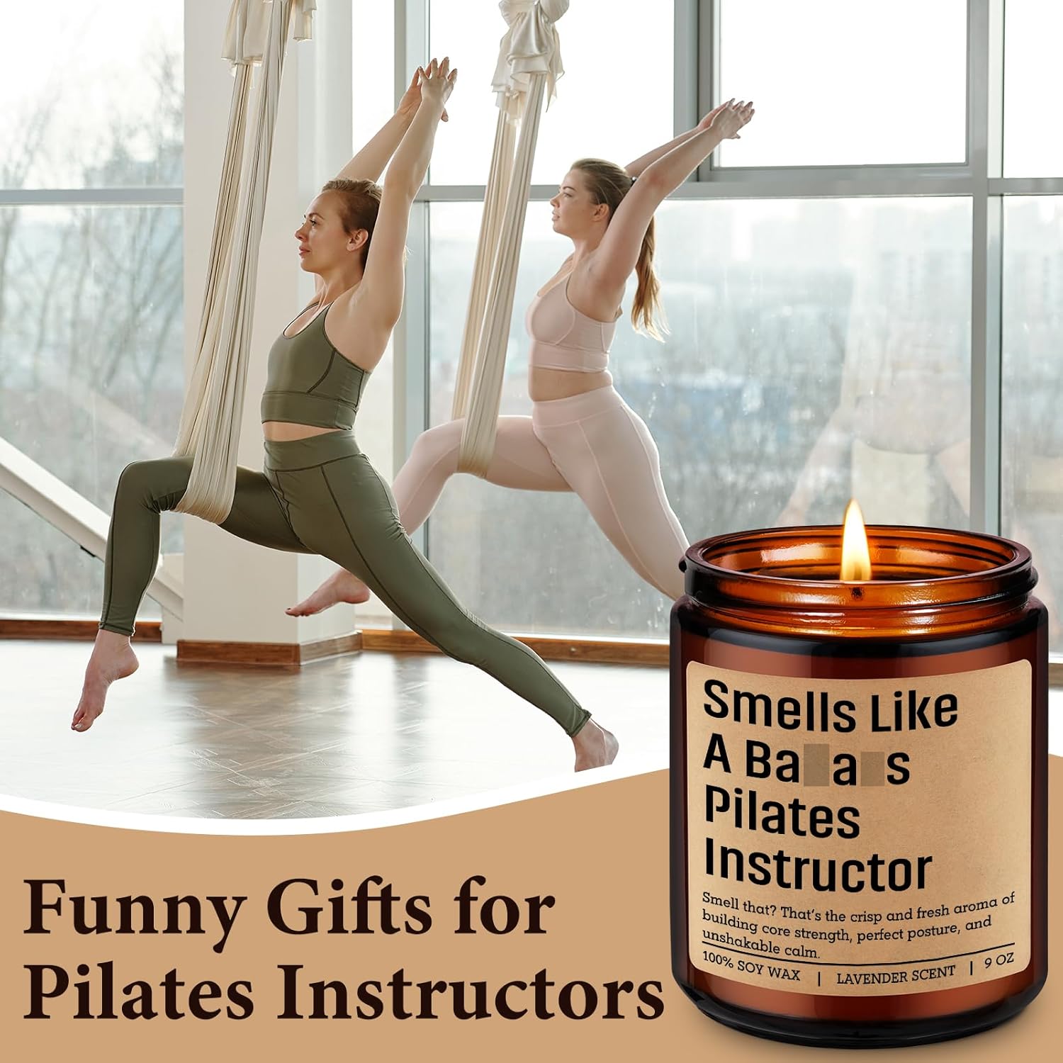 Candle, Pilates Instructor Gifts, Pilates Gifts For Women Men, Funny Exercise, Gym Workout, Birthday, Valentines Day, Appreciation, Thank You Idea For Reformer Fitness Teacher Lover Friend Mom