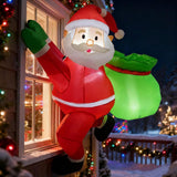 4Ft Christmas Inflatable Santa Claus Outdoor Decorations Built-In Bright Leds, Xmas Santa Carrying Present Sack, For Win