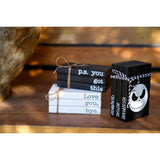 Mini Black Halloween Tiered Tray Decor Wood Decorative Book Stack, Rustic Farmhouse Faux Books Bundle For Home Table Mantle Shelf Decoration Nightmare Before Christmas Sign