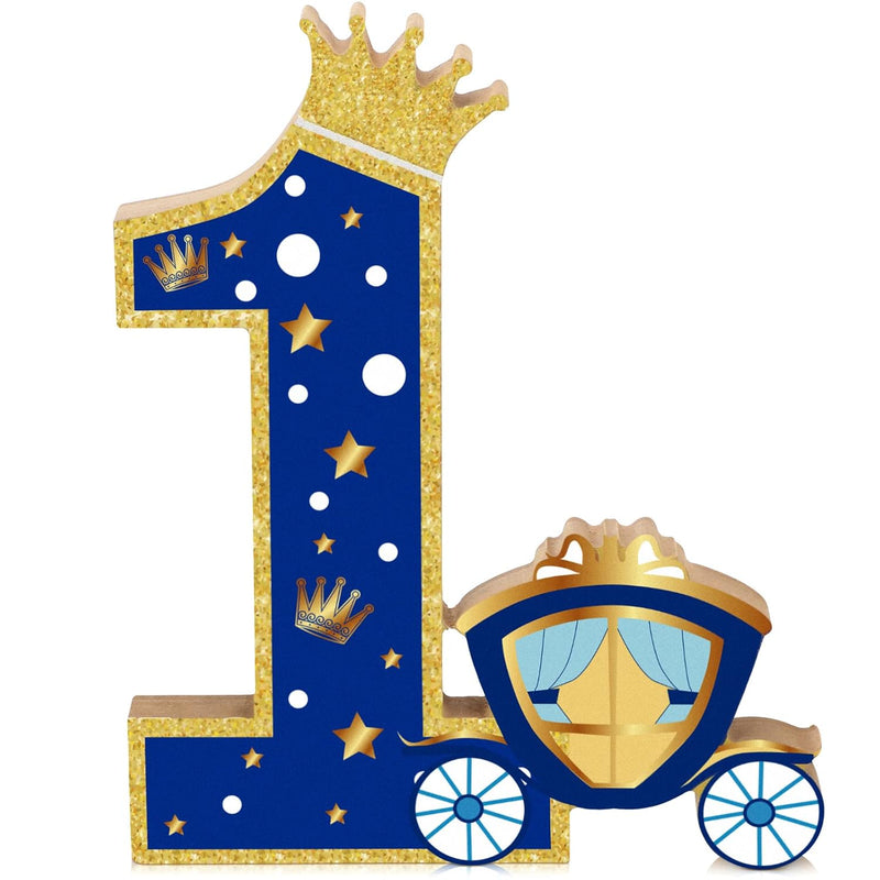 Prince Number 1 Wooden Sign Royal 1St Birthday Table Centerpiece Princ