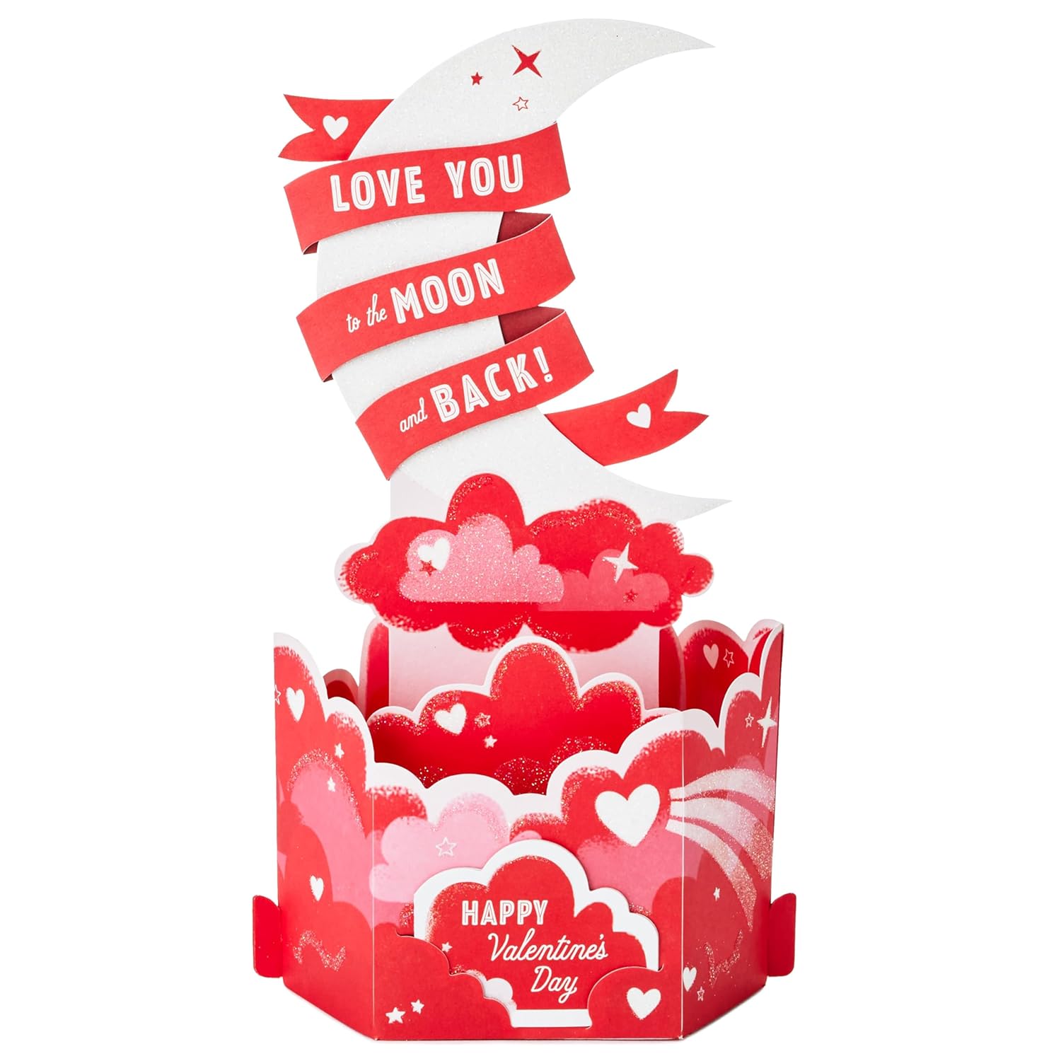 Hallmark Valentines Day Pop Up Card (Moon and Back) Paper Wonder 3D Card