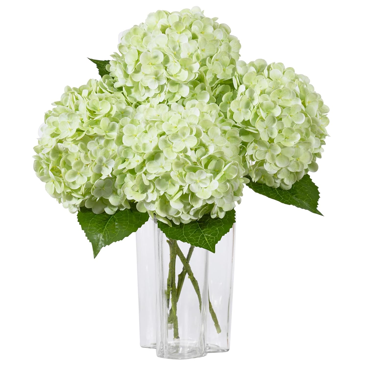 3Pcs Large Hydrangea Artificial Flowers,20 Inch Latex Real Touch Hydrangeas Lifelike Hydrangea Flower For Home Wedding Bouquets Centerpieces Party Living Room Decoration(Light Green)