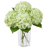 3Pcs Large Hydrangea Artificial Flowers,20 Inch Latex Real Touch Hydrangeas Lifelike Hydrangea Flower For Home Wedding Bouquets Centerpieces Party Living Room Decoration(Light Green)