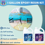 Epoxy Resin 1 Gallon Kit With Pump High Glossy Food Safe Crystal Clear Bubble Free No Yellowing Easy Mix 1:1 For Craft Diy Jewelry Art Casting