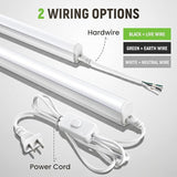 2 Pack 4FT T5 LED Shop Lights 20W 2300LM 6500K Linkable Utility Fixtures