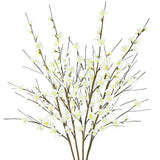 4 Pcs Cherry Blossom Branches 39” Tall Artificial Cherry Blossom Stems White Faux Cherry Blossom Flowers Arrangements For Vase Home Wedding Table Spring Decor